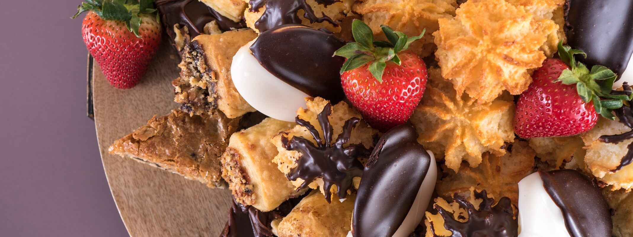 TooJay's Dessert Platter with cookies, brownies, and strawberries