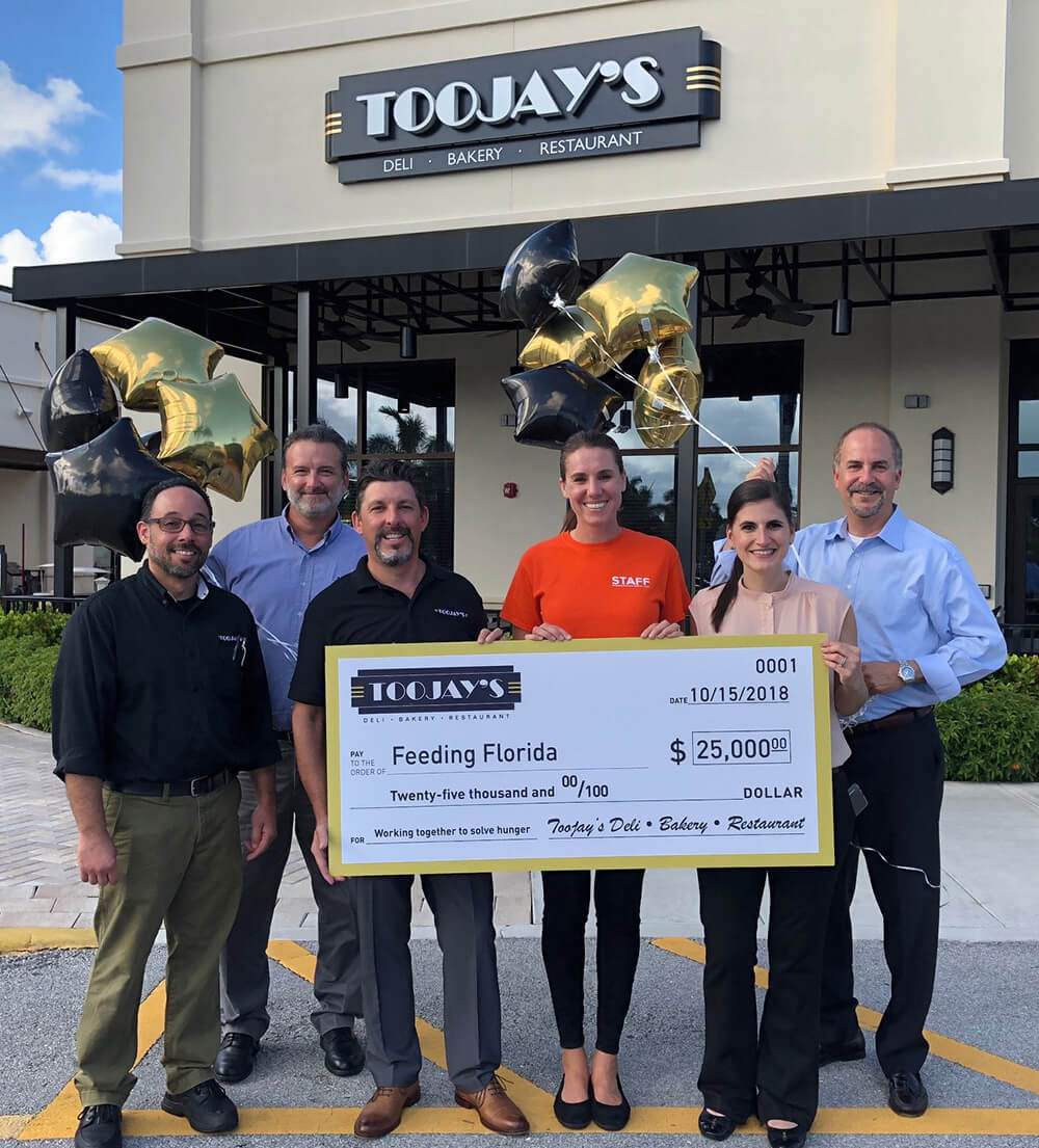 Toojay S Donates 25 000 To Feeding Florida Toojay S Deli