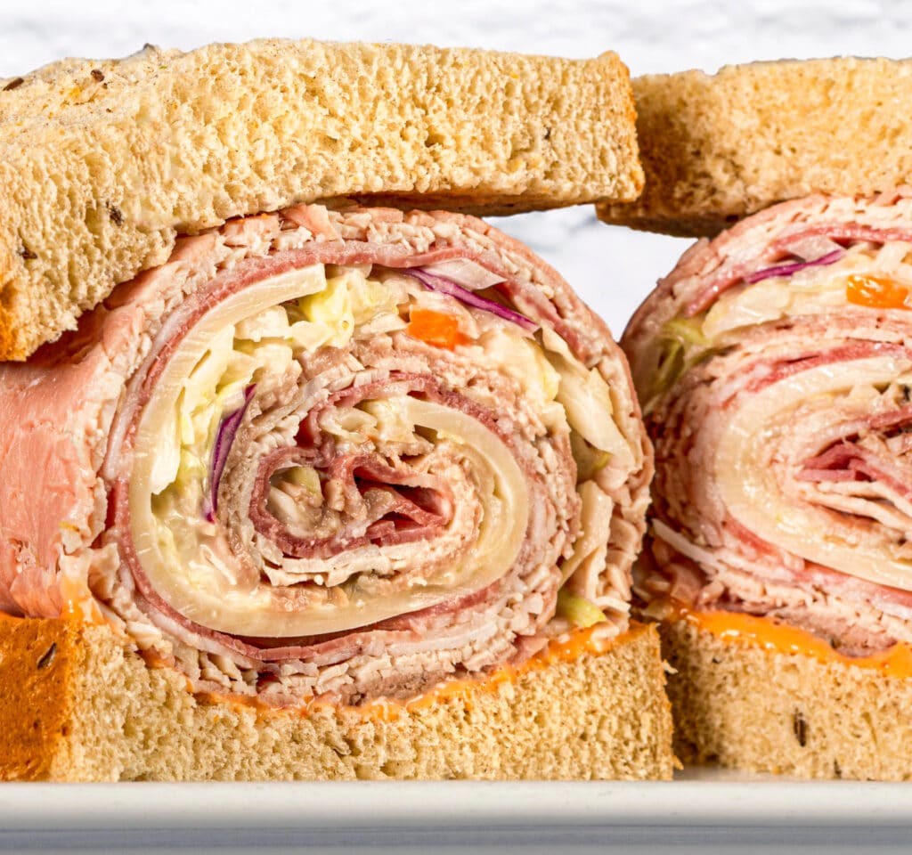 A photo of TooJay's Triple J sandwich